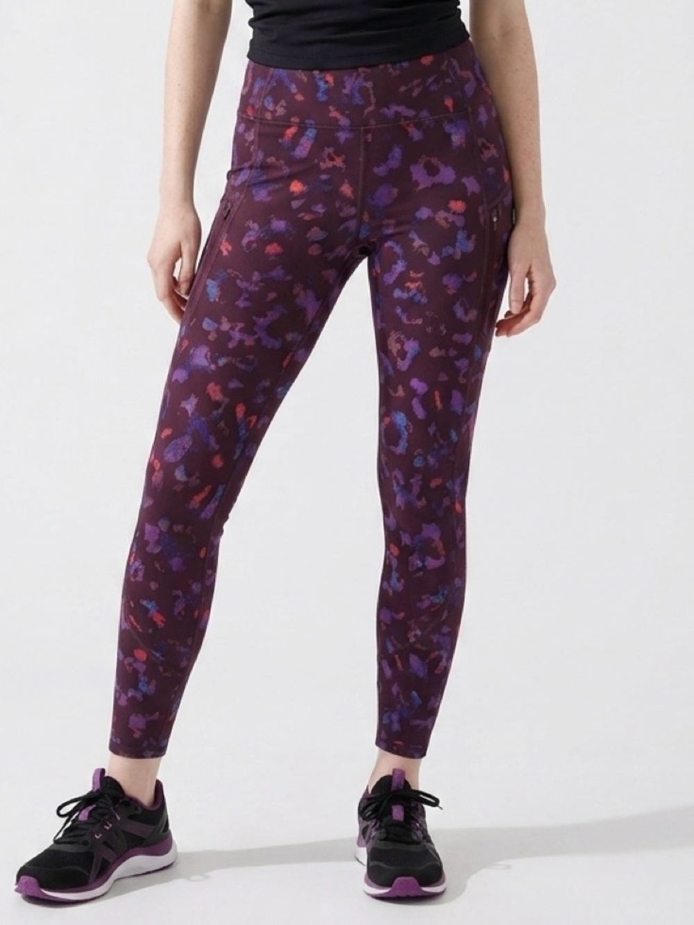 Athleta Women's Purple Patterned High-Rise Leggings